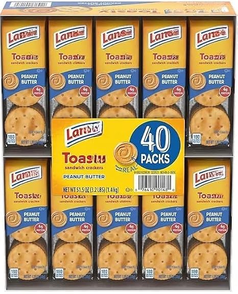 Lae Toasty Peanut Butter Sandwich Crackers, 1.29 oz., (40 Pack)
