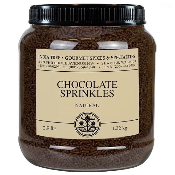 Natural Chocolate Sprinkles: India Tree, 2.9 lb Bulk | Vegan, Non-GMO, Allergen-Free, No Artificial Flavors