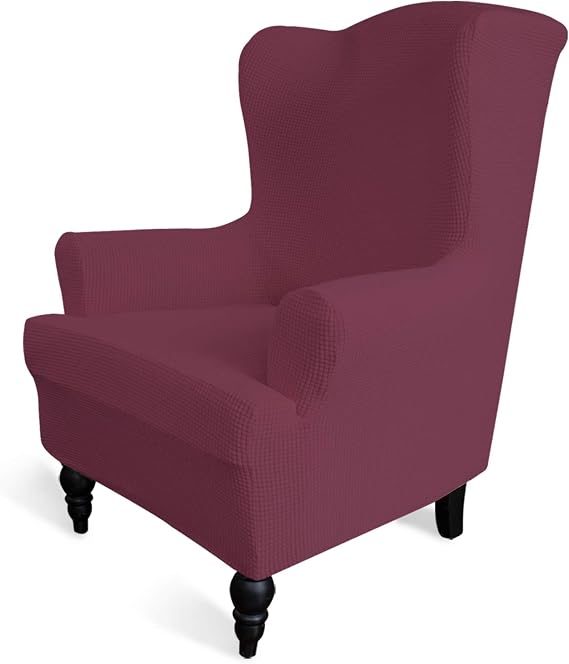 Easy-Going Stretch Wingback Chair Sofa Slipcover ASH Rose