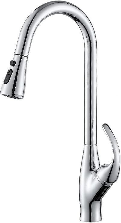 Kitchen Faucets with Pull Down Sprayer,Kitchen Sink Faucet 2 Types of Water Outlet Modes,360° Rotatable Sink Faucet,Single Handle-Chrome