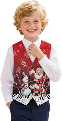 Boys Suit Vest Soft Fabric Sleeveless Jacket with Pockets Slim Fit Casual Vests V-neck Design Jacket