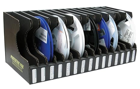 37563 Open Reel Storage Container, Black, for 7" Reels, 17.5" x 8.25" x 7.25"