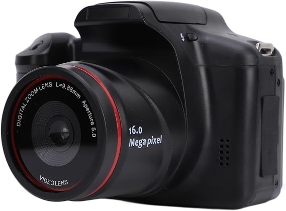 Digital Camera for Photography, 2.4 inch TFT LCD 16MP 1080P HD 16X Digital Zoom SLR Digital Camera with Telephoto Lens and Flash Comapct Anti Shake Vlogging Camera for Travel