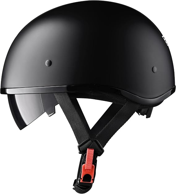 AHR Half Helmet with Sun Visor, Quick Release Buckle Half Face Warrior