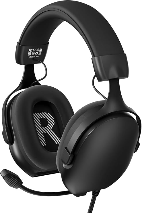 Gaming Headsets with Mic,7.1 Surround Sound Gmaing Headphones with Noise Cancelling Microphone for Xbox,PS4,PS5,Switch,PC,50MM Dynamic Drivers, 3.5MM Audio Jack-Black