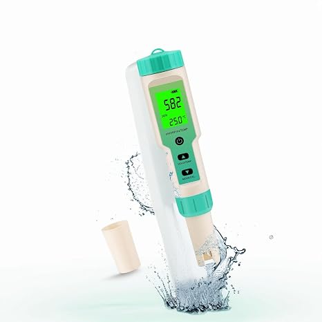Hydrogen Water Tester, 4-in-1 pH H2 ORP Temp Meter, High Accuracy Hydrogen Tester for Water, Portable ORP Meter for Drinking Water, Aquarium, Hydrogen Water Bottle, Home and Lab Use, Pool