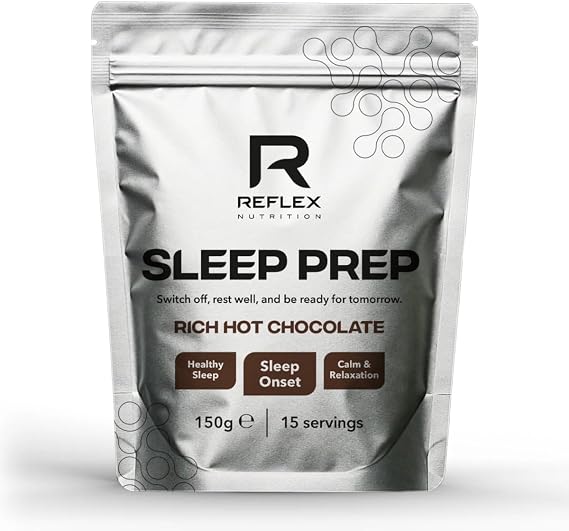 Reflex Sleep Prep Hot Chocolate, Helps Sleep Onset & Relaxation, 150g | Night-time drink with lemon balm, ashwagandha and magnesium to support recovery. 15 servings.
