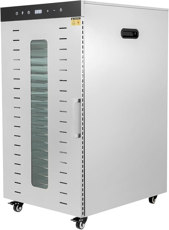 1700W 20-Tray Commercial Food Dehydrator Machine, Large Capacity Stainless Steel Industrial Dehydrators Dryer Commercial Meat Dryer Food-Dryer Machine with 24H Timer for Meat Jerky Dog Treats Fruits