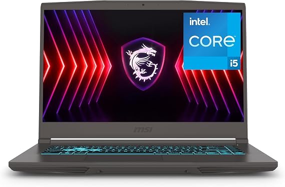 msi Thin Gaming Laptop, 15.6" FHD 144Hz, Intel i5-13420H, NVIDIA Geforce RTX 4050, 16GB RAM, 512GB NVMe SSD, Windows 11 Pro, Gray