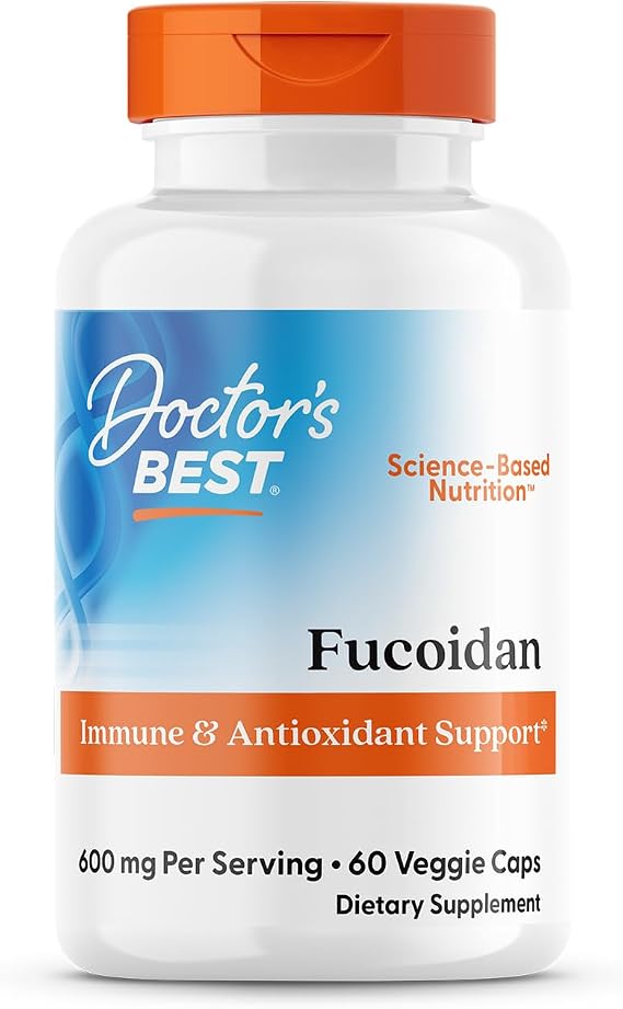 Doctor's BEST Fucoidan Supplement for Men & Women - Fucoidan Extract Capsules from Seaweed, Immune Health & Antioxidant Support, 600 mg Per Serving, Gluten Free, Non-GMO, Vegan - 60 Veg Caps | Fucoidan Extract Capsules from Seaweed, Immune Health & Antioxidant Support, 600 mg Per Serving, Gluten Free, Vegan
