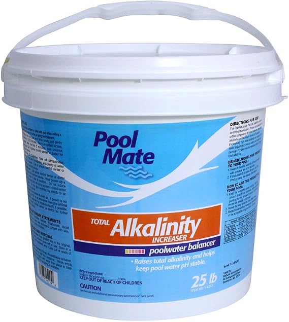 Pool Mate 25-Pounds Premium Alkalinity Increaser for Swimming Pools, 100% Sodium Bicarbonate, Made in USA
