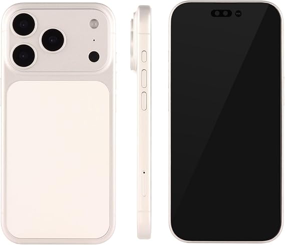 MockupArt MA195D iPhone 17 Pro Exhibition Model, Silver with Black Screen/SIM Slot Mock Up Smartphone, Dummy, Realistic Size Portable Model Ideal for