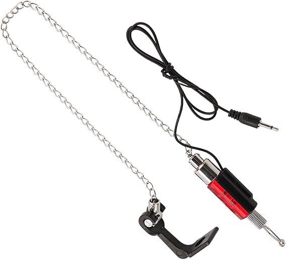 Naroote Fishing Tackle, Fishing Bite Alarm Indicator Fish Bite Alarm LED Illuminated Indicators Chain Hanger Fishing Tool Tackle Accessory Fishing Bite Indicators Blue (Red)