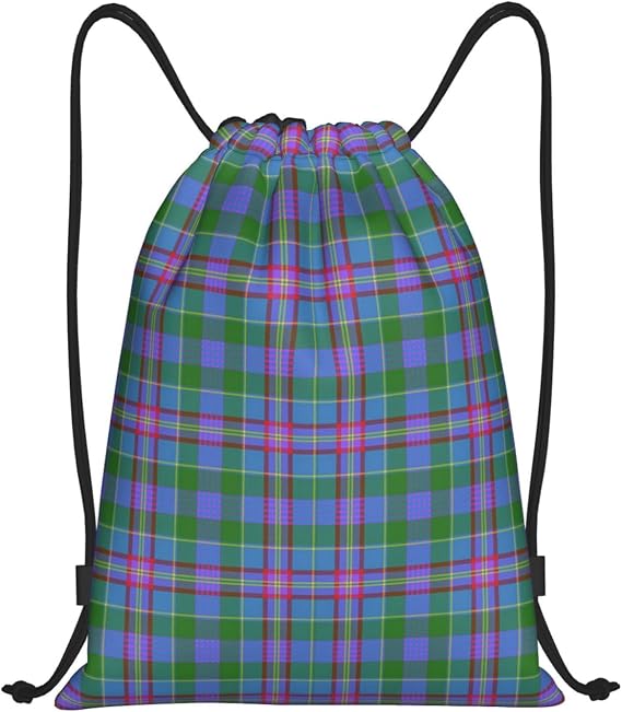 Drawstring Backpack String Bag Selkirk Tartan Sackpack for Sports Gym Smal