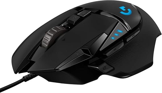 Logitech G502 Hero Wired Gaming Mouse - Black | High performance, 25,600 DPI, RGB, adjustable weights, 11 programmable buttons, on-board memory, PC/Mac