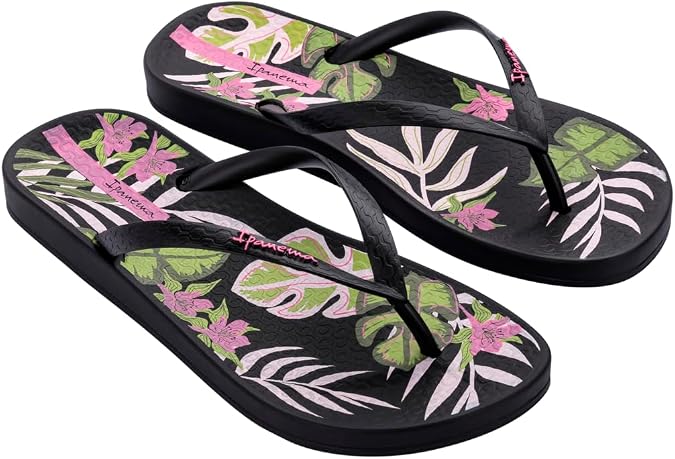 Ipanema Women's Anat. Temas XVI Fem Flip-Flop, Black/White, 7 UK