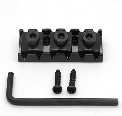 42mm Guitar Metal Locking Nut String Lock for Floyd Rose Style Electric Guitar Tremolo Double Lock System Black