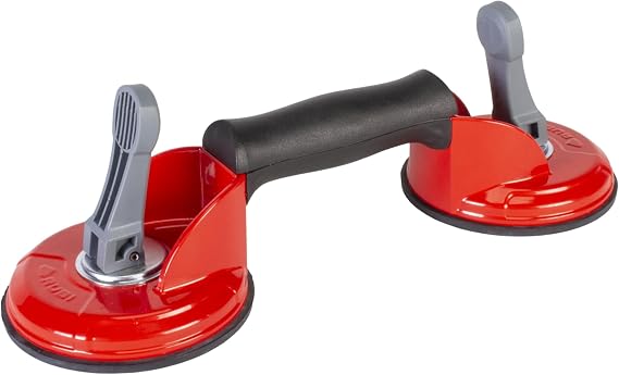 RM Rough Surface Double Suction Cup | Heavy-Duty Aluminum Body, 121lb Capacity | Ergonomic Handle | for Rough Tiles handling