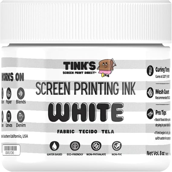 Tinks Screen Printing Ink -White - 8 oz.