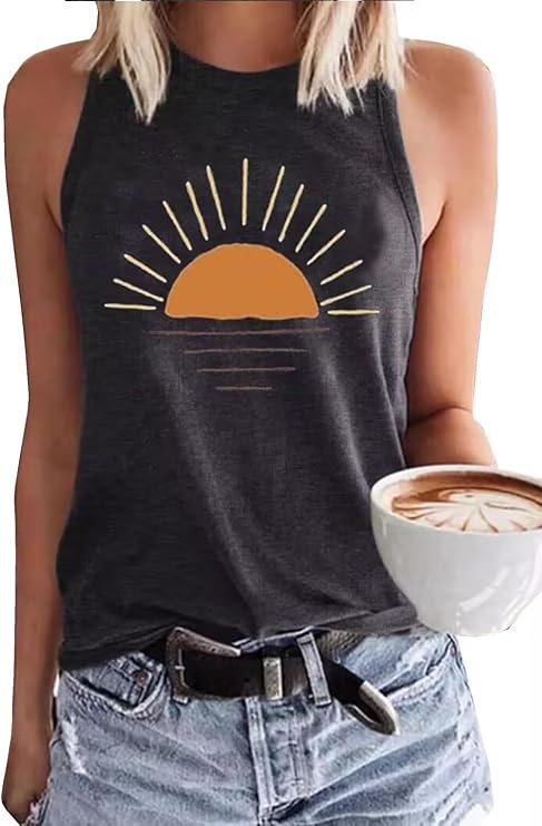 KBLDZHT Women Beach Tank Tops Hawaiian Sleeveless Tanks Summer Vacation Tees Vintage Graphic Girls Trip Tanks Vest