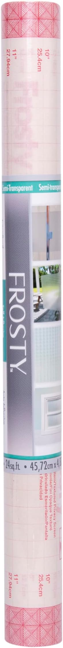 Con-Tact Brand Creative Clear Covering, Versatile and Self-Adhesive Shelf Liner, Semi-Transparent Privacy Film, Protective Clear Vinyl, 18'' x 16', Frosty Diamonds