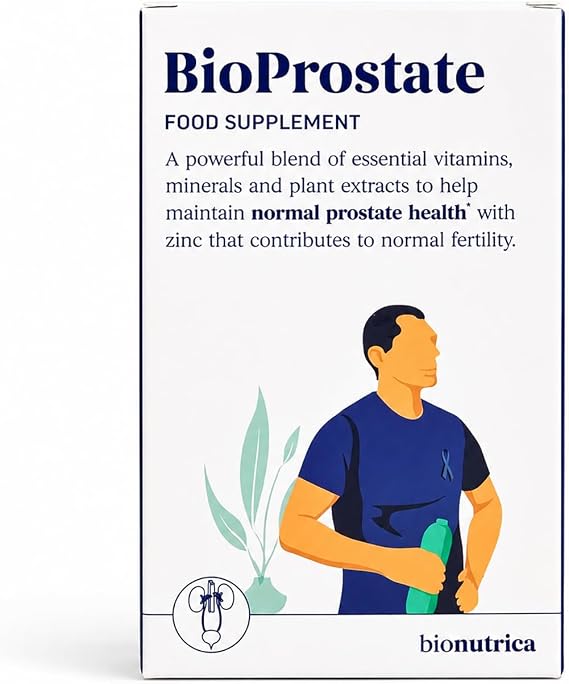 BioProstate – Advanced Prostate Support & Testosterone Level Support | Pumpkin Seed, Maca Root, Nettle Leaf, Zinc, Vitamin B6 & Cranberry Extract | 100% Natural | 60 Tablets- GMP-Certified Facility