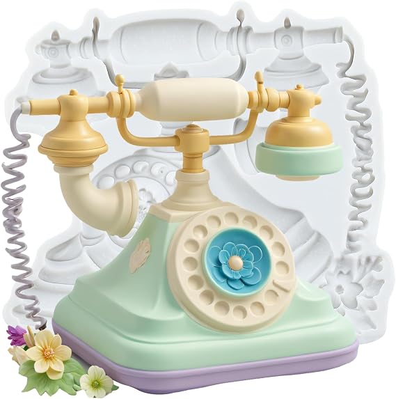 Vintage Telephone Silicone Mold Telephone Molds for DIY Crafts Epoxy Resin Casting Jewelry Making