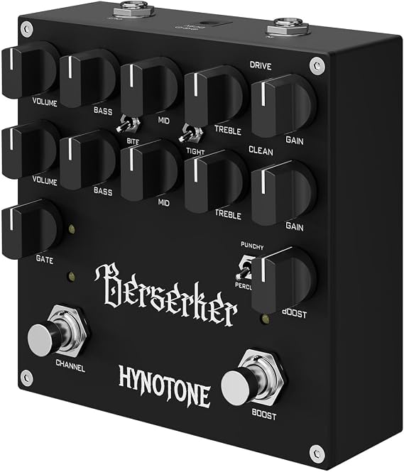 TOPPING HYNOTONE Berserker Dual-Channel Guitar Preamp Pedal JFET Tube-Style Clean & Distortion, Built-In Noise Gate, Punchy & Percussive Metal Tones