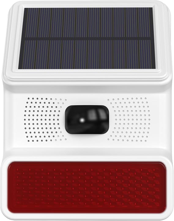 Solar Driveway Alarm Wireless Motion Sensor Alarm, App Control No Remote 120dB Outdoor Waterproof Siren Alert Motion Detector System, Security Entry Chime for Yard Farm Garage Woods