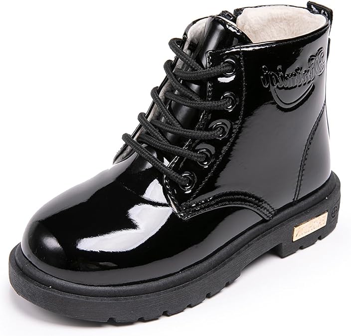 Daclay Kids Boots Children Boys and Girls Candy-Colored Waterproof and Velvet Boots