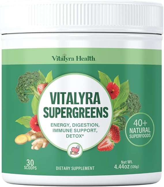 Super Greens Powder - 40+ Superfoods Green Drink, Probiotics, Vegan