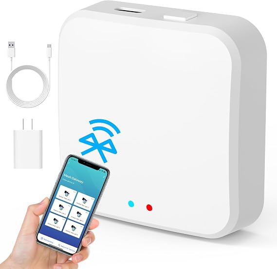 AKK Gateway, Tuya Bluetooth Hub for use with AKK Smart Porch Lights, Work with Smart Life APP and Tuya Smart APP for Remote Control, Voice Control via Alexa & Google Assistant, Works with 2.4GHz Wi-Fi