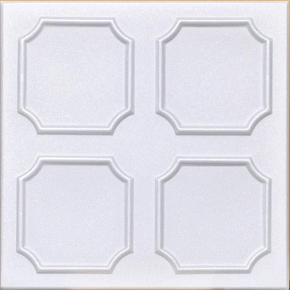 White Styrofoam Decorative Ceiling Tile Alfa (Package of 8 Tiles) - Other Sellers Call This Bostonian and R01