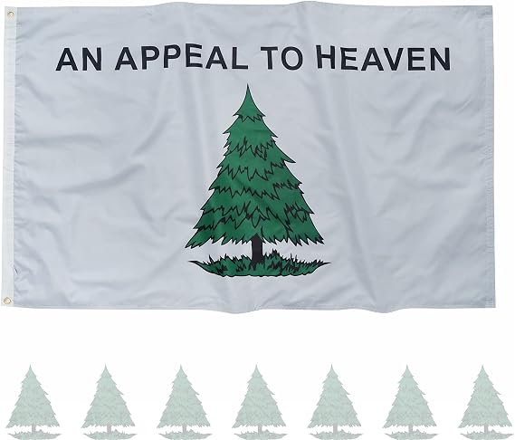 Bradford Small An Appeal to Heaven Flag 12x18 inch, Double Sided 3 Ply Polyester Pine Tree Liberty Tree Flags, American Liberty Tree Flag with 2 Brass