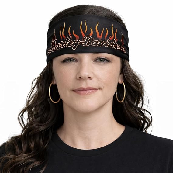 Harley-Davidson Women's Vintage Flames Headband, Orange, 97790-25VW