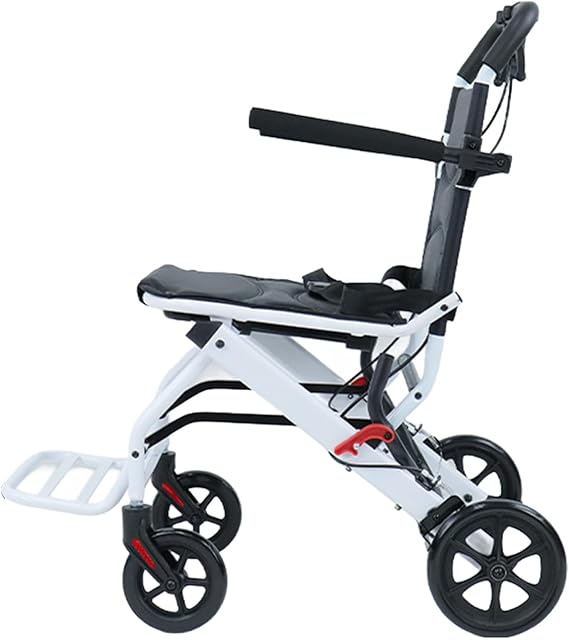 Wheelchairs for Adults, Transport Wheelchair Lightweight Foldable with Hand Brakes, Portable Transfer Wheel Chair for Adults and Seniors, Folding Travel Wheelchair for Elderly, Up to 200Lbs