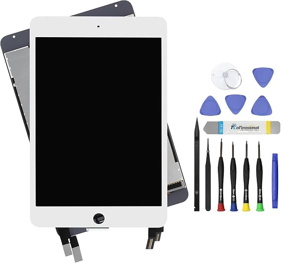 7.9" LCD Screen Replacement for iPad mini 4 A1538 A1550 Display LCD Assembly and Glass Touch Digitizer Premium Repair Kit + Sleep/Wake Sensor (White)