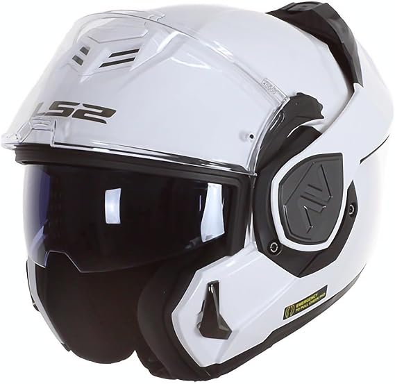 LS2 Klapphelm Motorrad ADVANT SOLID White L Emergency-Release-System