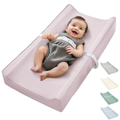 Vegan Leather Baby Changing Pad, Waterproof Cover, Standard Size, Wipe-Clean Pink