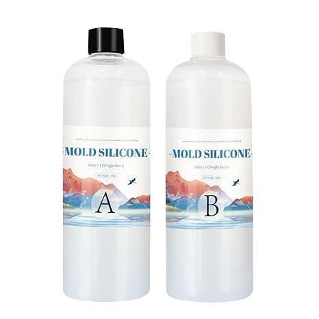 Silicone Mold Making Kit - Platinum Liquid Silicone Rubber for Safe and Flexible Casting | Elastic Liquid Silicone Rubber for Making Silicone Mould | Silicone Mould Making Kit | Fast Cured Transluc