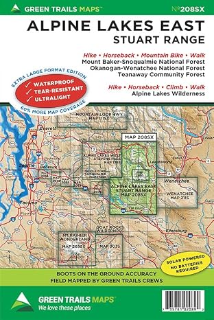 Alpine Lakes East Stuart Range, WA No. 208SX (Green Trails Maps)