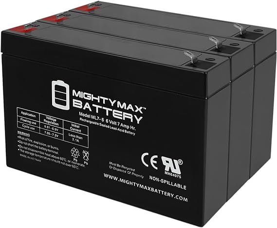 Mighty Max Battery 6V 7Ah SLA Replacement Battery for Enduring 3FM7.5 3-FM-7.5-3 Pack