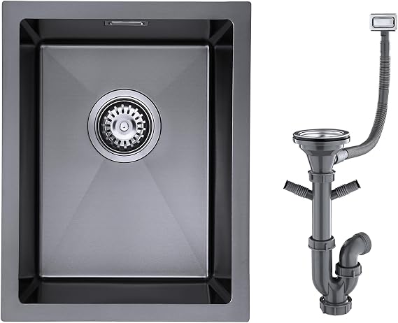 304 Stainless Steel Sink 35 x 45 cm, Small Kitchen Sink,Black Grey