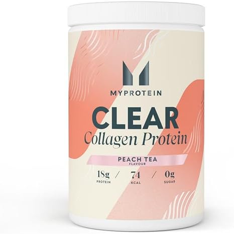 Myprotein Clear Collagen Protein Powder Peach Tea - 30 Servings 18g Hydrolyzed Peptides Juice-Like Clear Protein Drink Sugar & Fat Free Muscle Building & Skin Health