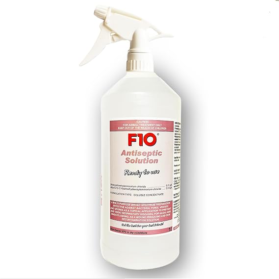 F10 Antiseptic Solution Ready-to-Use Spray, 1 Litre | Pet Safe Broad-Spectrum Effective Against Bacteria, Fungi, Viruses and Spores. For Dogs, Cats, Birds, Reptiles and Small Pets