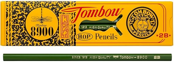 TOMBOW 51532 8900 Drawing Pencils, 2B, 12-Pack, Long Lasting Graphite Writing Pencils