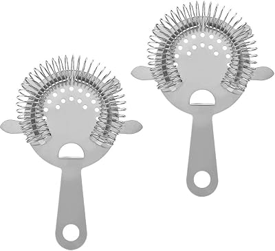 2 Pack of Cocktail Strainer Stainless Steel Bar Cocktail Strainer Filtering Tool for Bar Restaurant Home