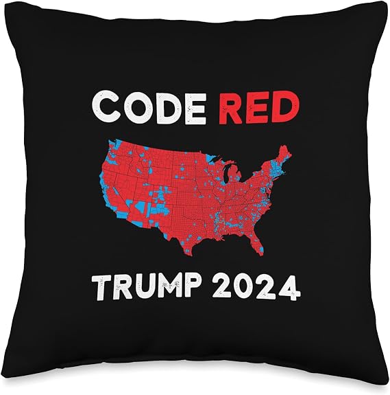 Code Red Trump 2024 Trump Won Trump President Election Map Throw Pillow