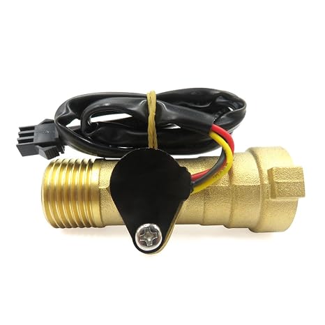 G1/2" Su Akış Sensörü Dişli Erkekten Dişiye Pirinç Anahtar Salon Etkisi Sıvı Akış Ölçer Akışölçer Sayacı BSP 1-30L/dk (Toplam Uzunlukta 66 mm)