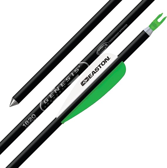 Easton Genesis XX75 Aluminum Arrows with Diamond Vanes, 6 Pack